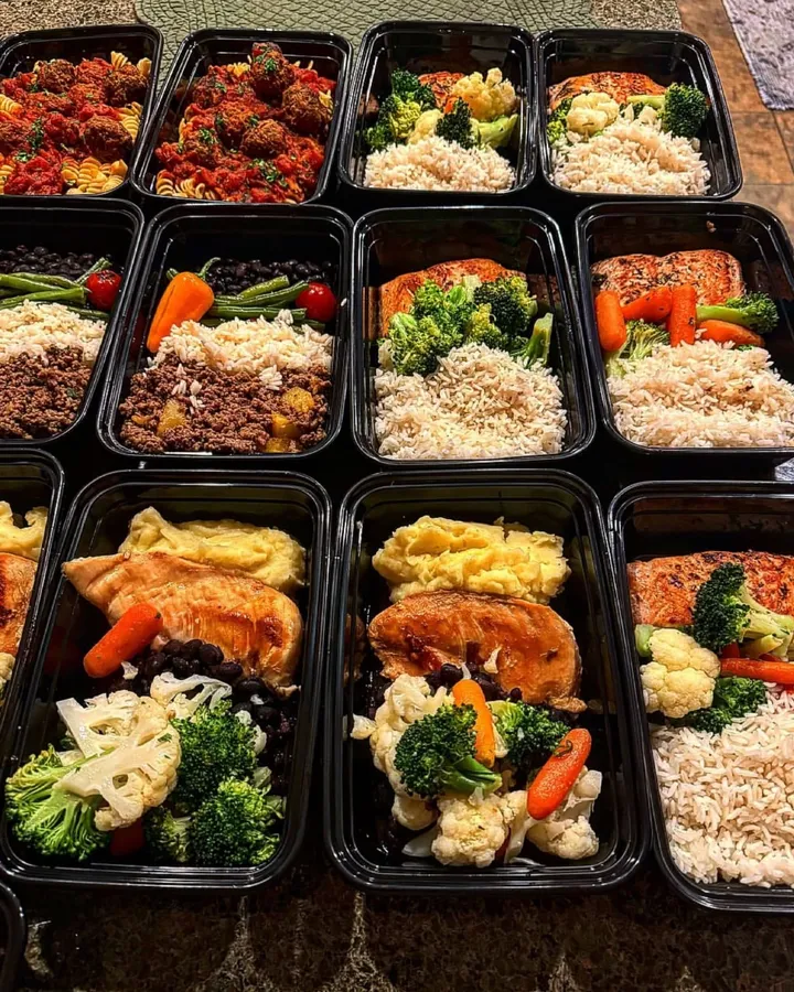 A week of curated meal-prep containers packed and ready for delivery