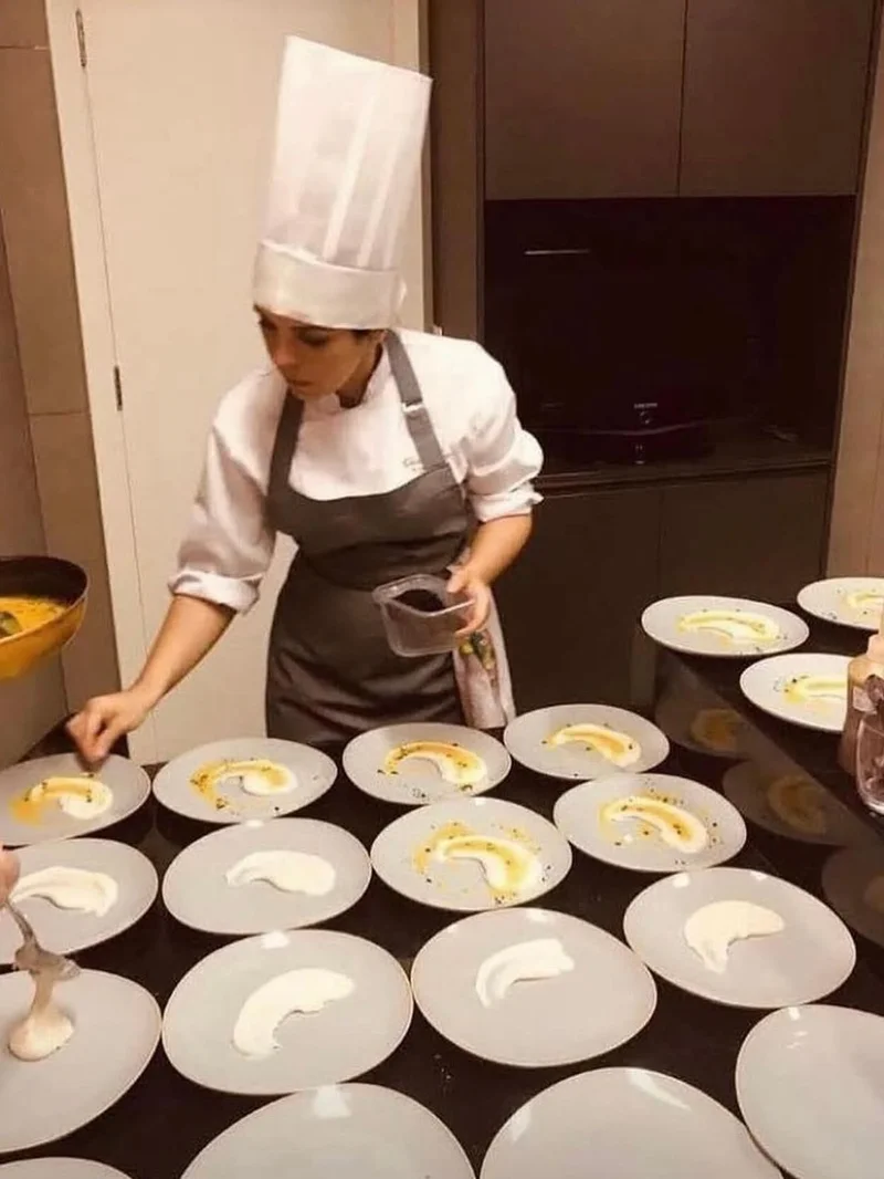Chef Nubia Maia at work in the kitchen